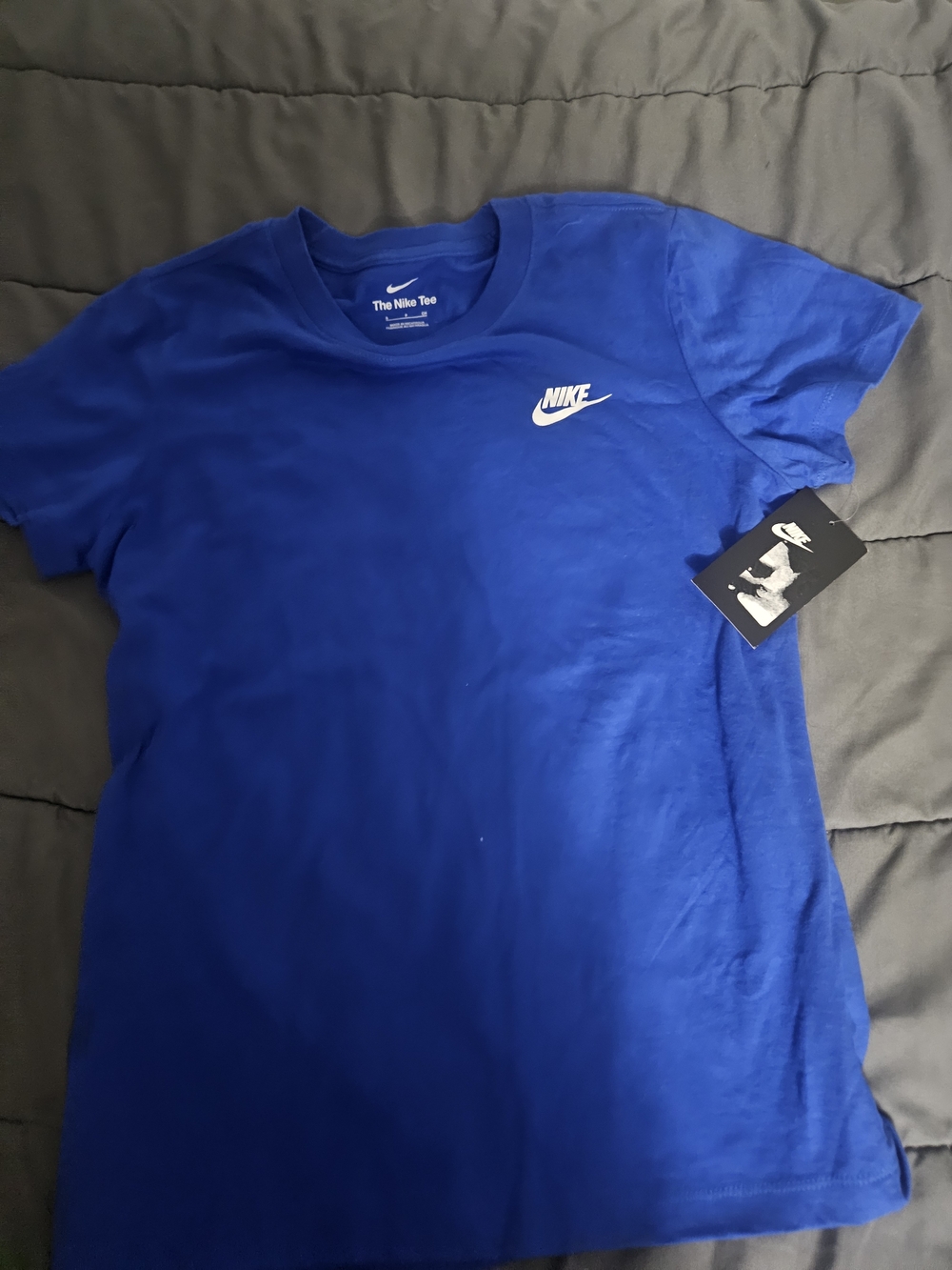 Nike Women's Blue Cotton Logo Tee